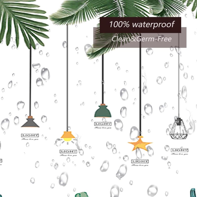 TIKABC Shower Curtain Liner, 4G PEVA Banana Leaves Shower Liner, Plastic Waterproof Shower Curtains, 72x72 inch with Grommet Holes 3 Magnetic Weights - Image 5